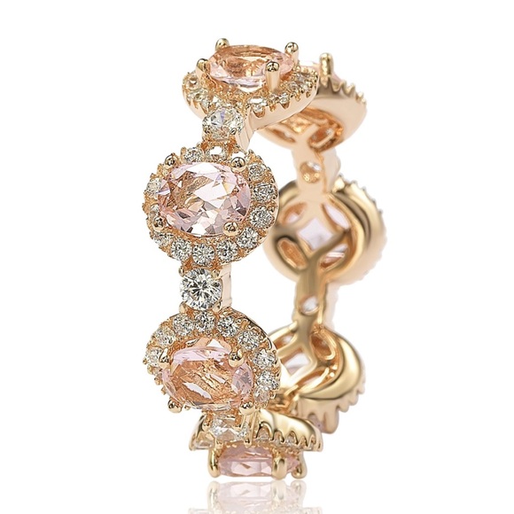 Suzy Levian Pink CZ & 14k Rose Gold-Plated Ring - Picture 4 of 12